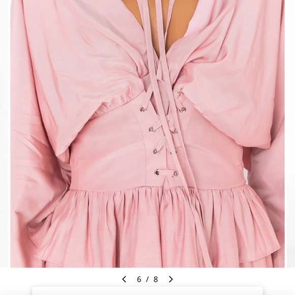 CORSET MINI DRESS WITH ATTACHED CORSET MAUVE Size Small - Picture 2 of 7